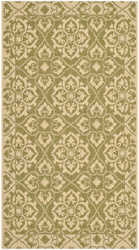 Safavieh Courtyard Cy6550-24 Green / Creme Damask Area Rug