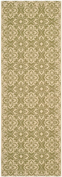 Safavieh Courtyard Cy6550-24 Green / Creme Damask Area Rug