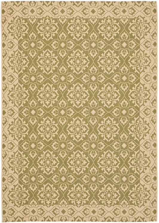 Safavieh Courtyard Cy6550-24 Green / Creme Damask Area Rug