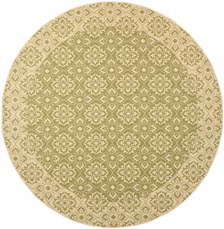 Safavieh Courtyard Cy6550-24 Green / Creme Damask Area Rug