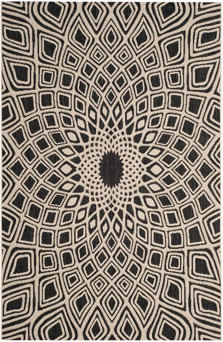 Safavieh Courtyard Cy6616-25621 Black / Beige Area Rug