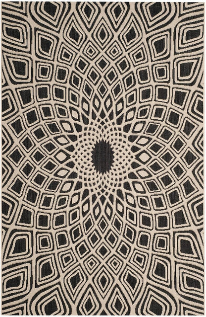 Safavieh Courtyard Cy6616-25621 Black / Beige Area Rug