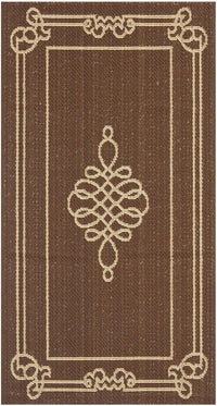 Safavieh Courtyard Cy6788-204 Chocolate / Cream Bordered Area Rug