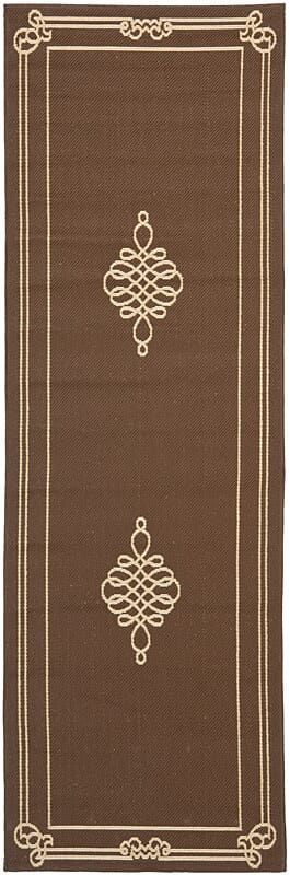 Safavieh Courtyard Cy6788-204 Chocolate / Cream Bordered Area Rug