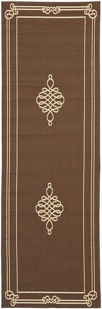 Safavieh Courtyard Cy6788-204 Chocolate / Cream Bordered Area Rug