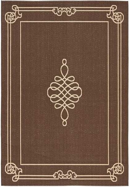 Safavieh Courtyard Cy6788-204 Chocolate / Cream Bordered Area Rug