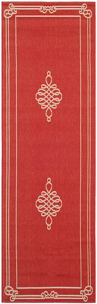 Safavieh Courtyard Cy6788-28 Red / Creme Bordered Area Rug