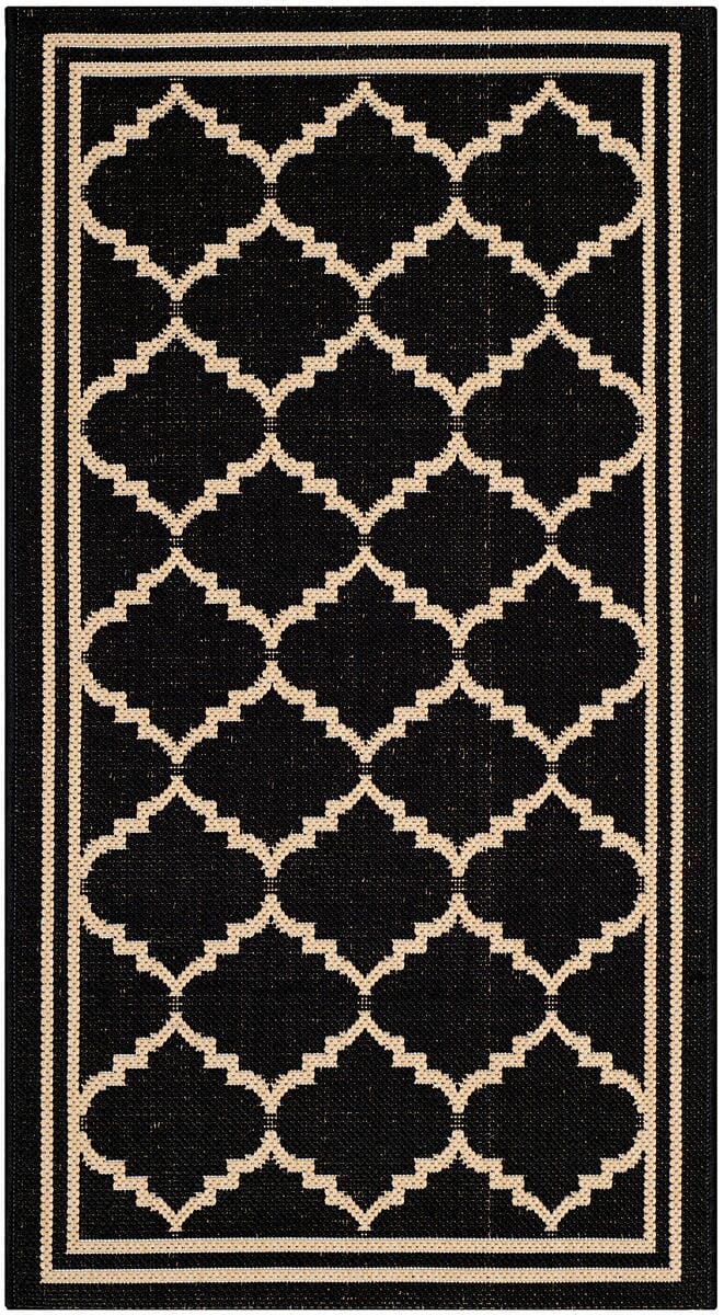 Safavieh Courtyard Cy6889-26 Black / Creme Geometric Area Rug