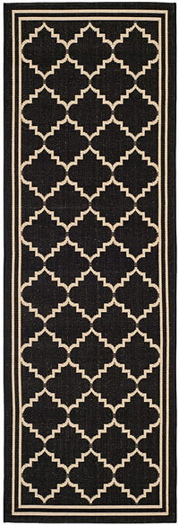 Safavieh Courtyard Cy6889-26 Black / Creme Geometric Area Rug