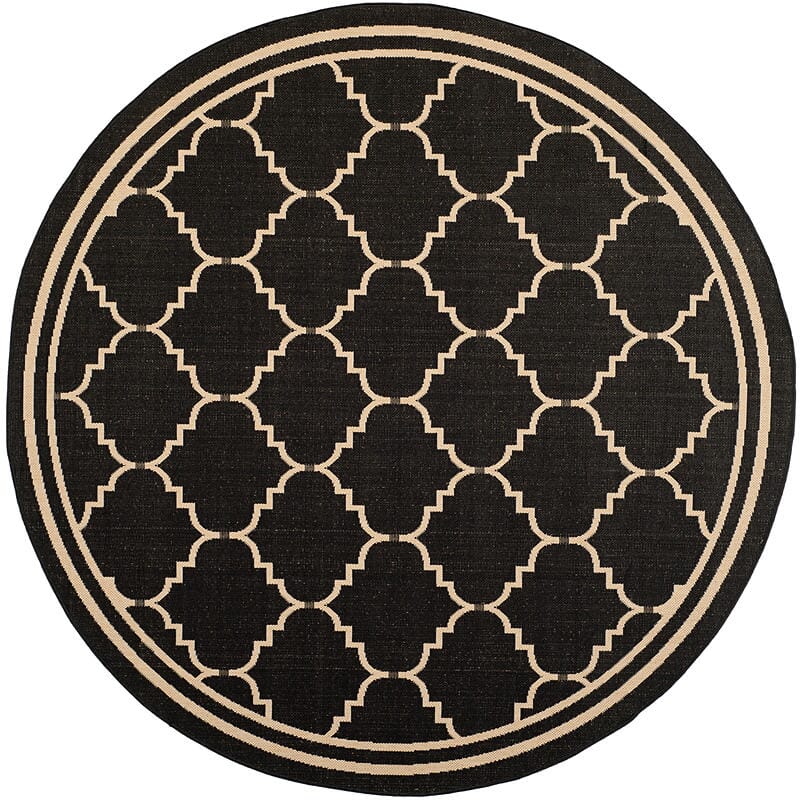 Safavieh Courtyard Cy6889-26 Black / Creme Geometric Area Rug