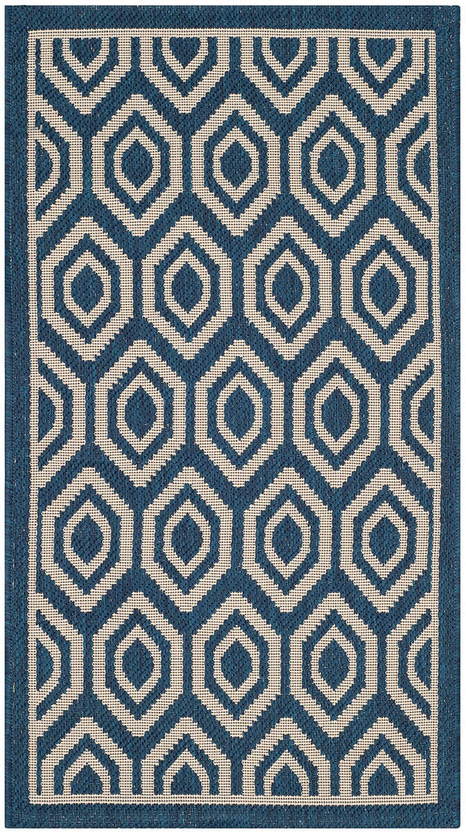 Safavieh Courtyard Cy6902-268 Navy / Beige Geometric Area Rug