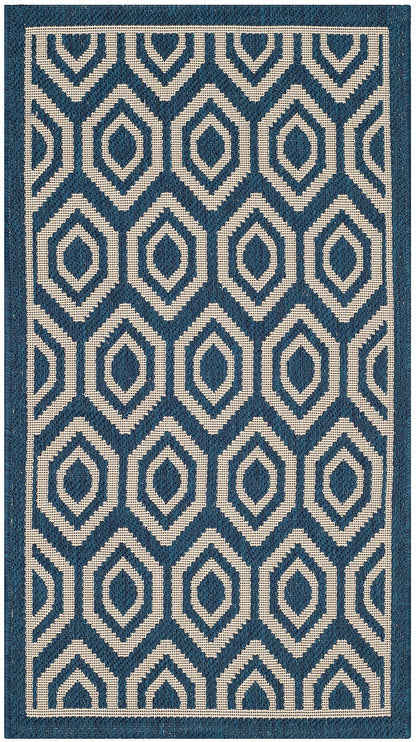 Safavieh Courtyard Cy6902-268 Navy / Beige Geometric Area Rug