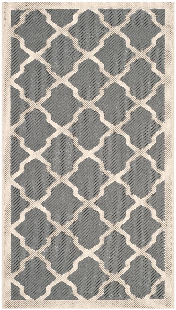 Safavieh Courtyard Cy6903-246 Anthracite / Beige Geometric Area Rug