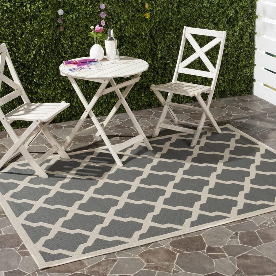 Safavieh Courtyard Cy6903-246 Anthracite / Beige Geometric Area Rug