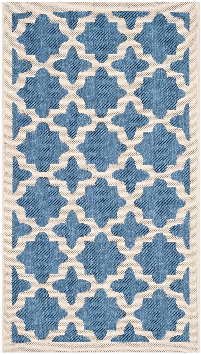 Safavieh Courtyard Cy6913-243 Blue / Beige Geometric Area Rug