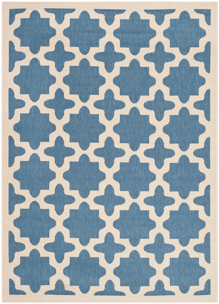 Safavieh Courtyard Cy6913-243 Blue / Beige Geometric Area Rug