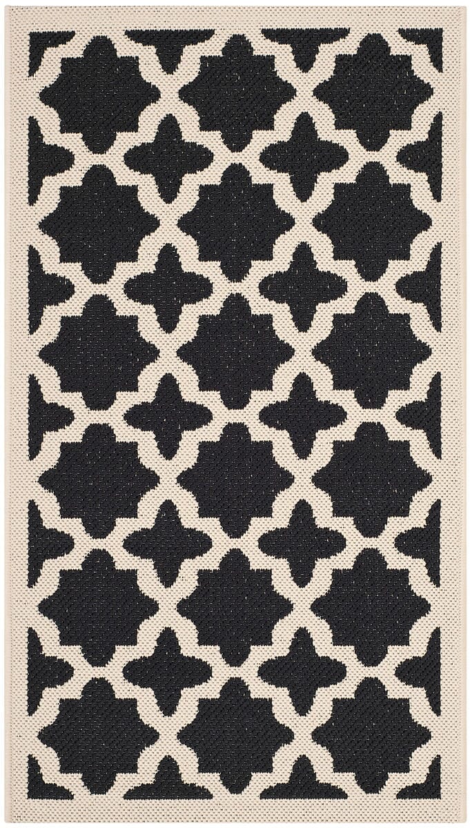 Safavieh Courtyard Cy6913-266 Black / Beige Geometric Area Rug