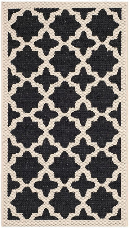 Safavieh Courtyard Cy6913-266 Black / Beige Geometric Area Rug