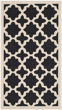 Safavieh Courtyard Cy6913-266 Black / Beige Geometric Area Rug