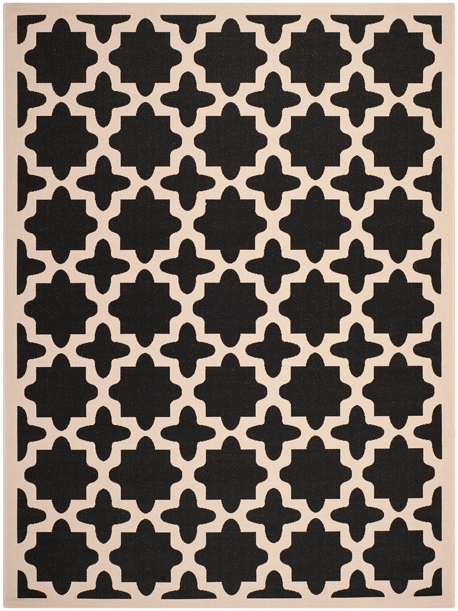 Safavieh Courtyard Cy6913-266 Black / Beige Geometric Area Rug