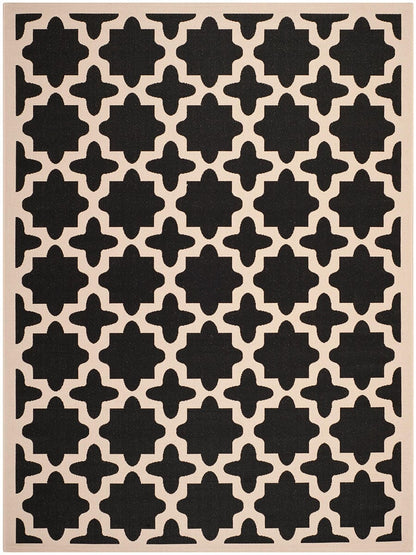 Safavieh Courtyard Cy6913-266 Black / Beige Geometric Area Rug