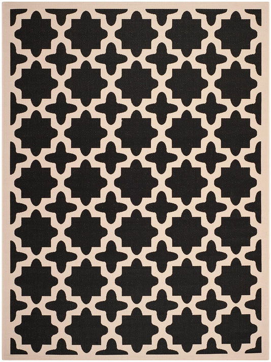 Safavieh Courtyard Cy6913-266 Black / Beige Geometric Area Rug