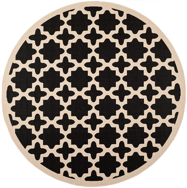 Safavieh Courtyard Cy6913-266 Black / Beige Geometric Area Rug