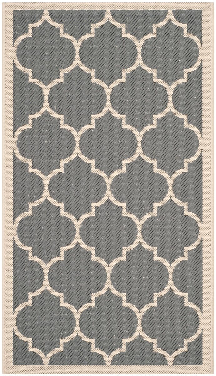 Safavieh Courtyard Cy6914-246 Anthracite / Beige Geometric Area Rug