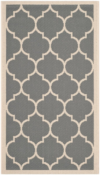 Safavieh Courtyard Cy6914-246 Anthracite / Beige Geometric Area Rug