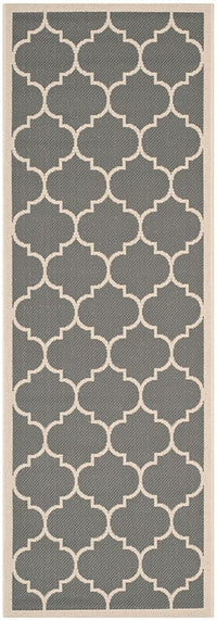 Safavieh Courtyard Cy6914-246 Anthracite / Beige Geometric Area Rug