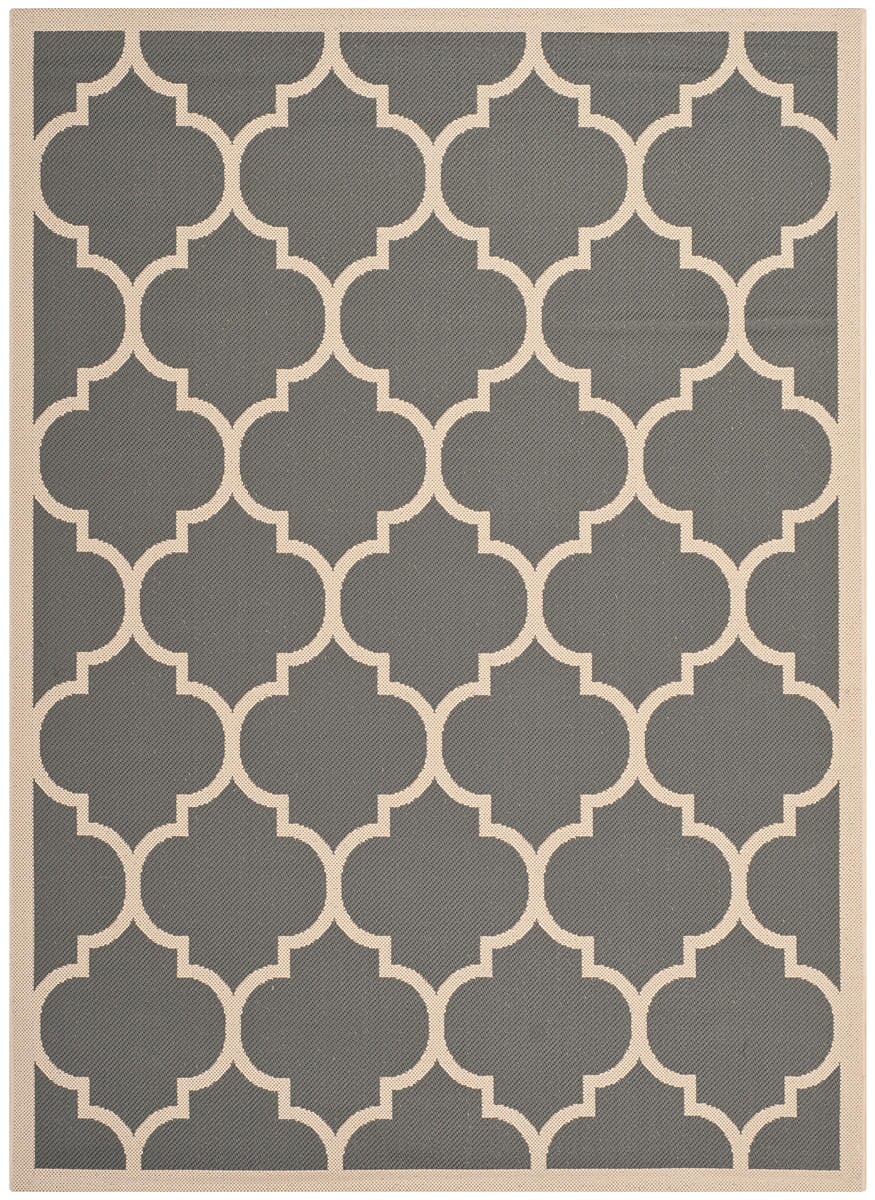 Safavieh Courtyard Cy6914-246 Anthracite / Beige Geometric Area Rug