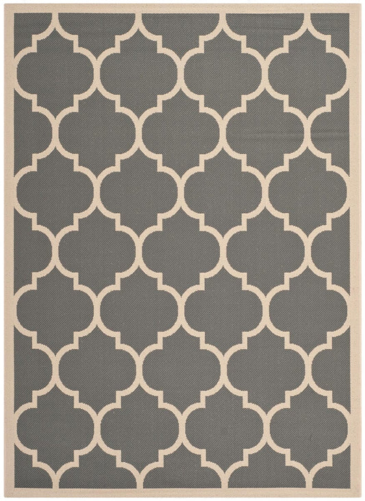 Safavieh Courtyard Cy6914-246 Anthracite / Beige Geometric Area Rug