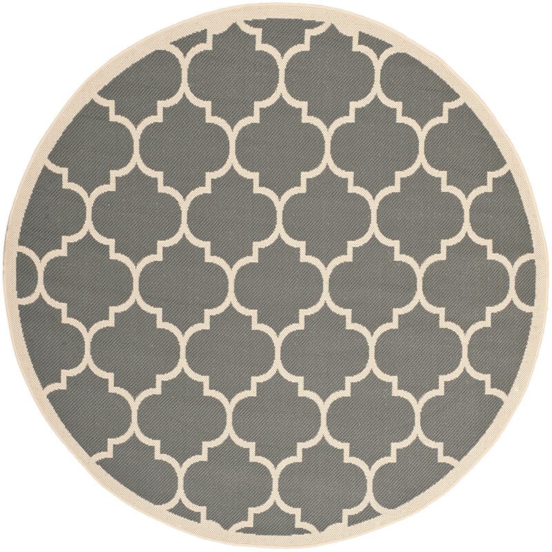 Safavieh Courtyard Cy6914-246 Anthracite / Beige Geometric Area Rug