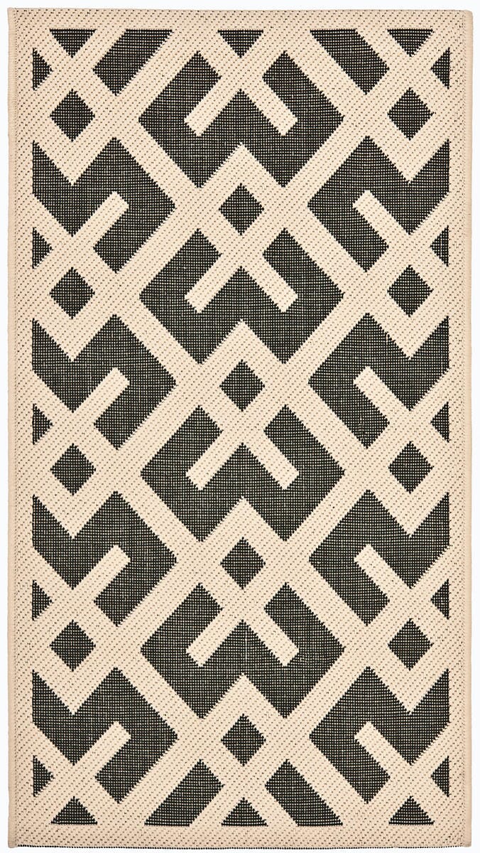 Safavieh Courtyard Cy6915-216 Black / Beige Geometric Area Rug