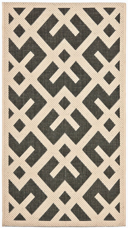 Safavieh Courtyard Cy6915-216 Black / Beige Geometric Area Rug