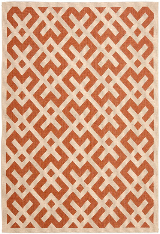 Safavieh Courtyard Cy6915-231 Terracotta / Bone Geometric Area Rug