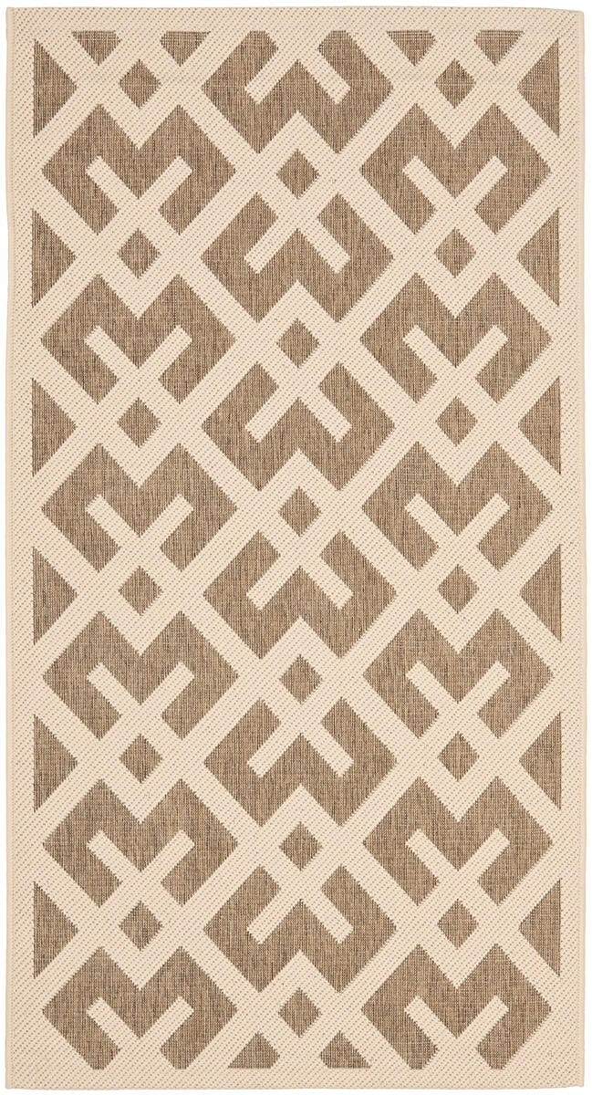 Safavieh Courtyard Cy6915-232 Brown / Bone Geometric Area Rug