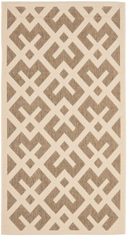 Safavieh Courtyard Cy6915-232 Brown / Bone Geometric Area Rug