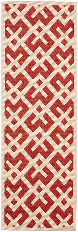 Safavieh Courtyard Cy6915-238 Red / Bone Geometric Area Rug