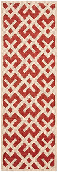 Safavieh Courtyard Cy6915-238 Red / Bone Geometric Area Rug