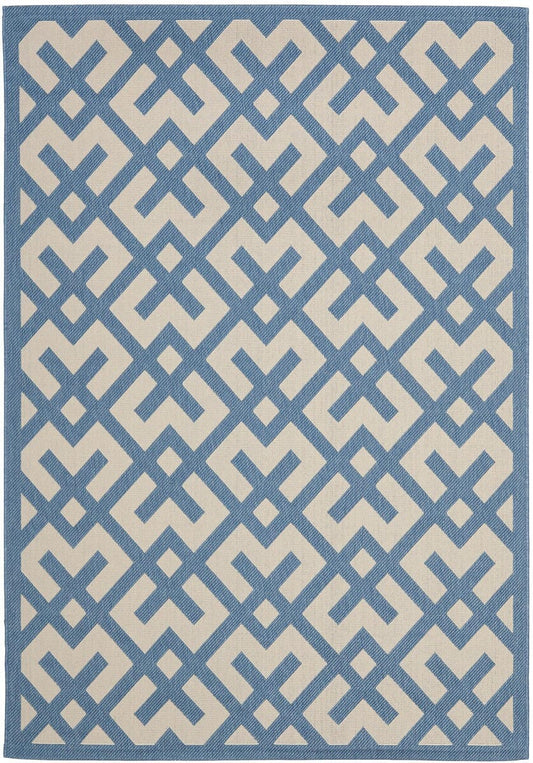 Safavieh Courtyard Cy6915-243 Beige / Blue Geometric Area Rug