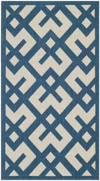 Safavieh Courtyard Cy6915-268 Navy / Beige Geometric Area Rug