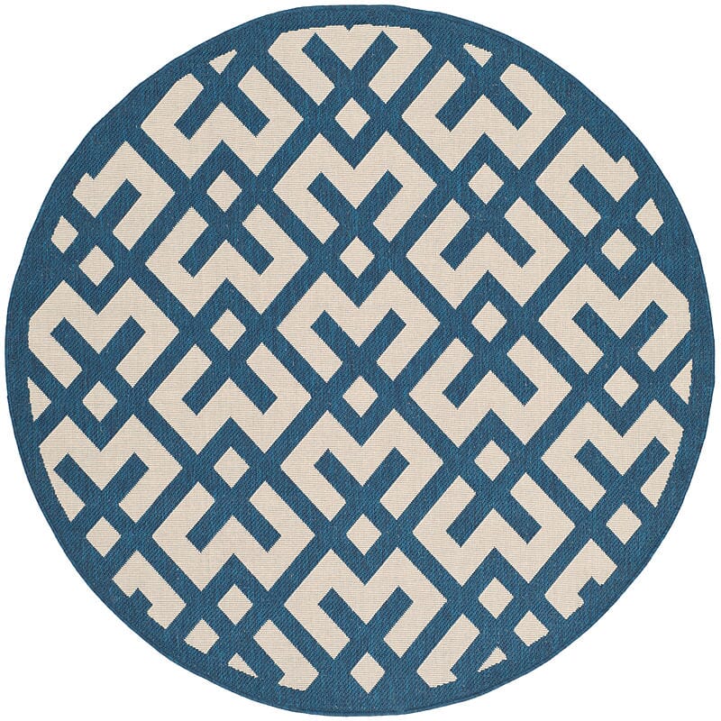 Safavieh Courtyard Cy6915-268 Navy / Beige Geometric Area Rug