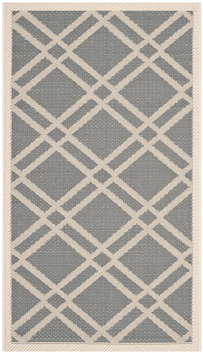 Safavieh Courtyard Cy6923-246 Anthracite / Beige Geometric Area Rug