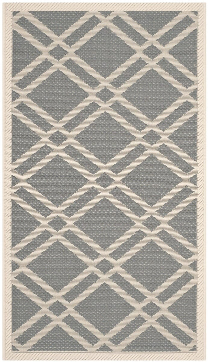 Safavieh Courtyard Cy6923-246 Anthracite / Beige Geometric Area Rug