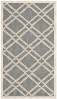 Safavieh Courtyard Cy6923-246 Anthracite / Beige Geometric Area Rug