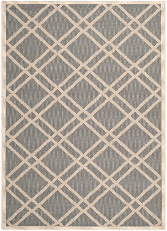 Safavieh Courtyard Cy6923-246 Anthracite / Beige Geometric Area Rug