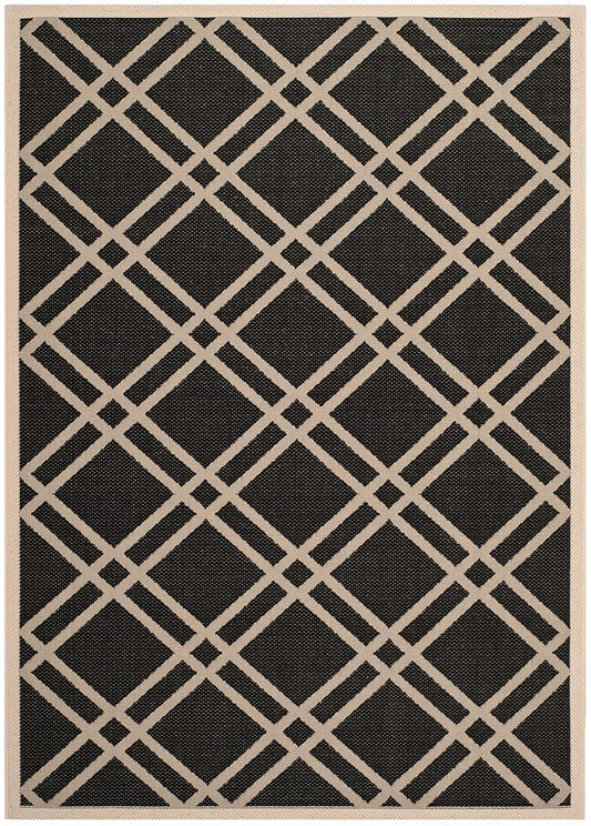 Safavieh Courtyard Cy6923-266 Black / Beige Geometric Area Rug