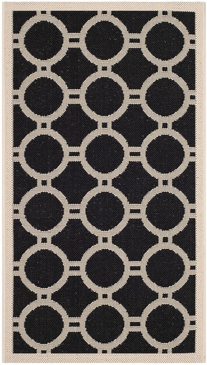 Safavieh Courtyard Cy6924-266 Black / Beige Geometric Area Rug