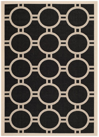 Safavieh Courtyard Cy6924-266 Black / Beige Geometric Area Rug